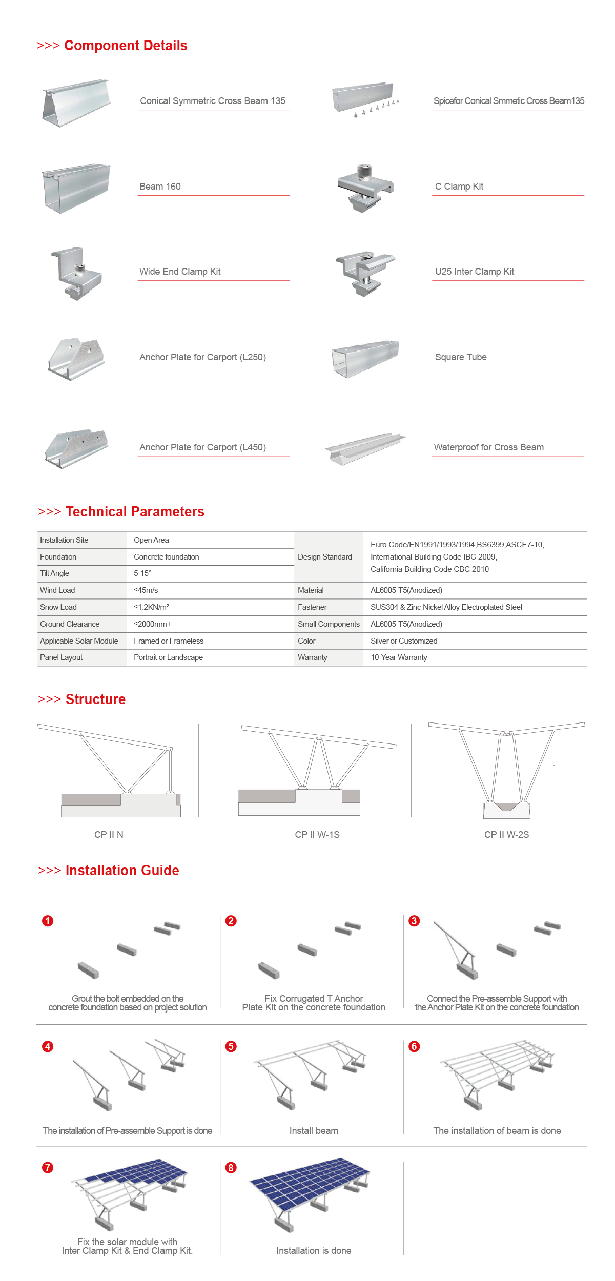 Designed Solar Carport Datasheet