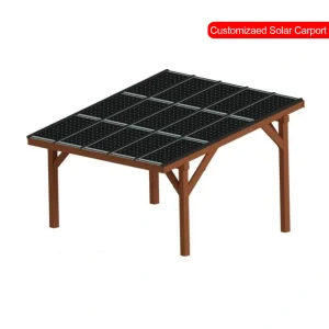 Premium Larch Wood Solar Carport with Sustainable EV Charging and Weather Protection